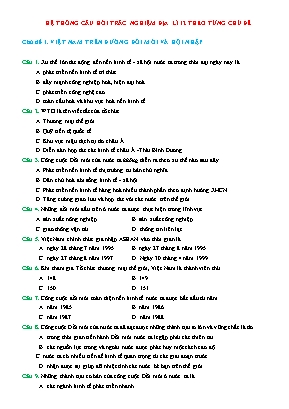 1050 Câu trắc nghiệm Địa lí 12 theo từng chủ đề (Có đáp án)